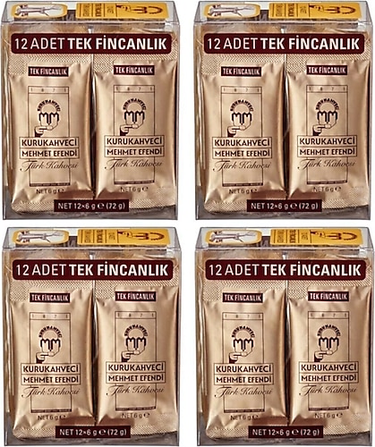 Kurukahveci Mehmet Efendi Tek Fincanlık Türk Kahvesi 12x6 gr 4'lü