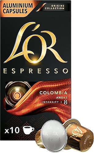 L'Or Espresso Origins Collection Colombia Intensity 8 Alüminyum Kapsül Kahve 10'lu
