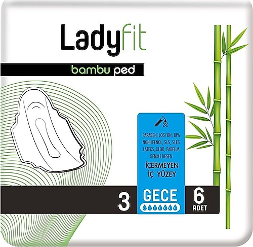 Ladyfit Bambu Standart Gece 6'lı Ped