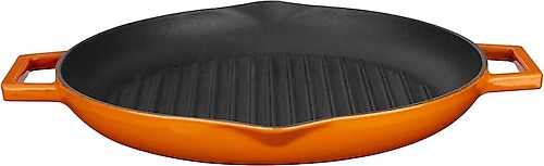 Lava Döküm 26 cm Metal Kulplu Yuvarlak Izgara Tava