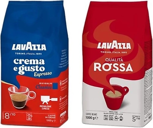LavAzza Crema E Gusto 1kg + Qualita Rossa 1kg 2'li Çekirdek Kahve Seti 2kg