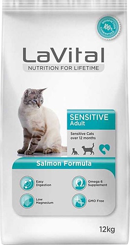 LaVital Sensitive Somonlu 12 kg Yetişkin Kedi Maması