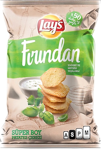 Lays Fırından Yoğurt ve Mevsim Yeşillikli Süper Boy Cips 96 gr