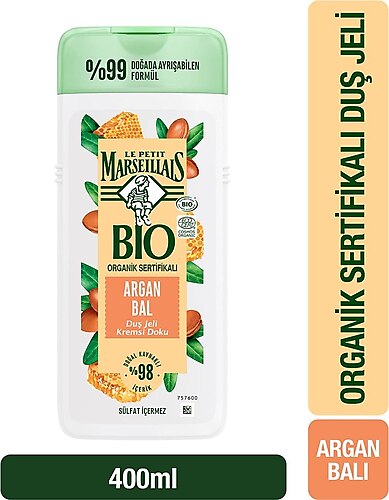 Le Petit Marseillais Duş Jeli Bio Organik Sertifikalı Argan Bal 400 ml