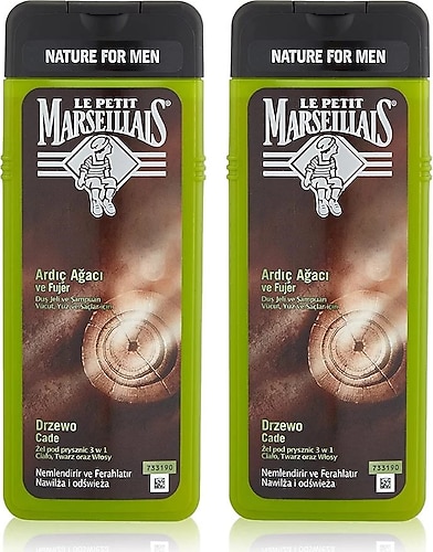 Le Petit Marseillais For Men Ardıç Ağacı Ve Fujer 400 ml 2 Adet Şampuan ve Duş Jeli