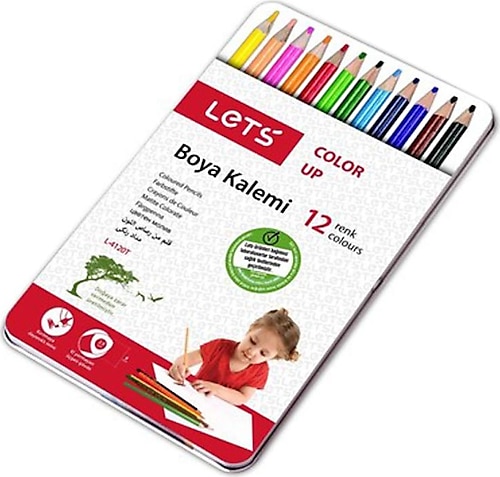 Lets L-4120T Metal Kutu 12'li Kuru Boya Seti