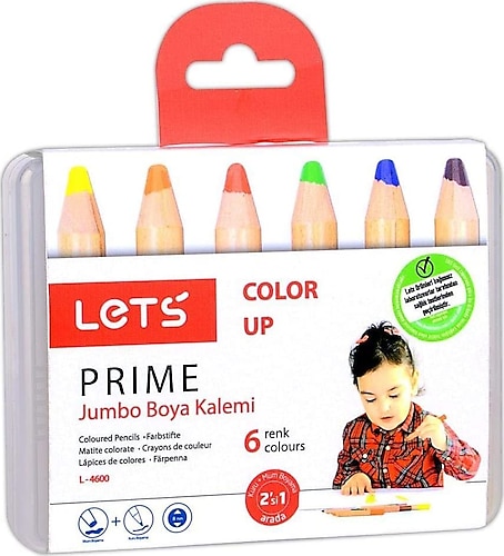 Lets Up Prime Jumbo 2IN1 6'lı Kuru Boya Seti