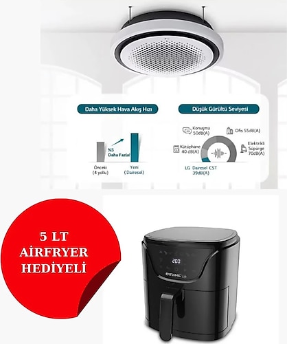 LG Dairesel Kaset Tipi 48000 BTU Inventer Klima AİRFRYER