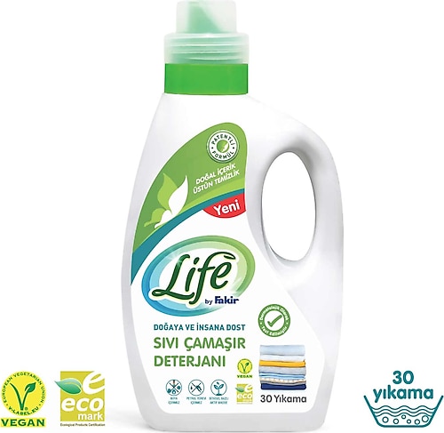 Life By Fakir Bitkisel Bazlı 1500 ml 30 Yıkama Sıvı Çamaşır Deterjanı