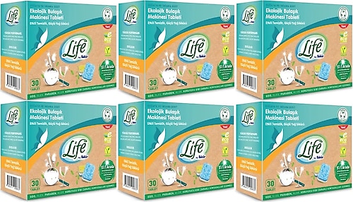 Life By Fakir Ekolojik Bulaşık Makinesi Tableti 30'lu 6 Adet
