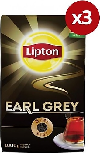 Lipton Earl Grey 1 kg 3'lü Bergamotlu Çay