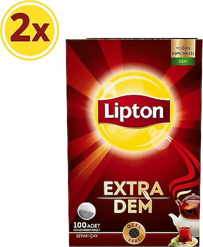 Lipton Extra Dem 100'lü 2 Adet Demlik Poşet Çay