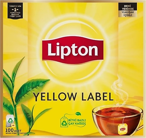 Lipton Yellow Label 2 gr 100'lü 3 Adet Bardak Poşet Çay