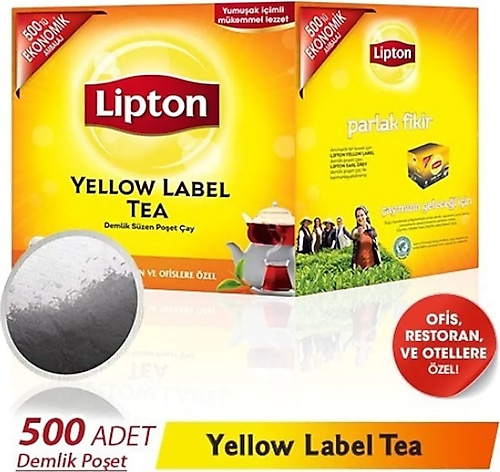 Lipton Yellow Label 3.2 gr 500'lü Demlik Poşet Çay