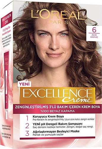 Loreal Excellence Creme 6 Açık Kahve Saç Boyası