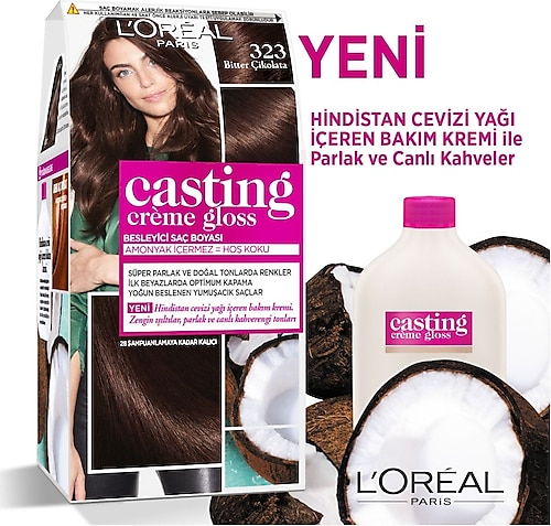 Loreal Paris Casting Creme Gloss 323 Bitter Çikolata Saç Boyası