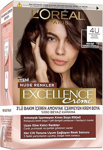 Loreal Paris Excellence Creme 4U Nude Kahve Saç Boyası