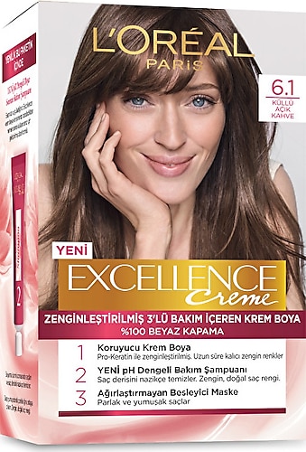 Loreal Paris Excellence Creme 6.1 Küllü Açık Kahve Saç Boyası