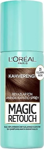 Loreal Paris Magic Retouch Beyazlar için Anında Kapatıcı Sprey 75 ml Kahverengi