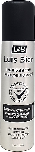 Luis Bien Hair Fiber Dolgunlaştırıcı Koyu Kahverengi Saç Spreyi 100 ml