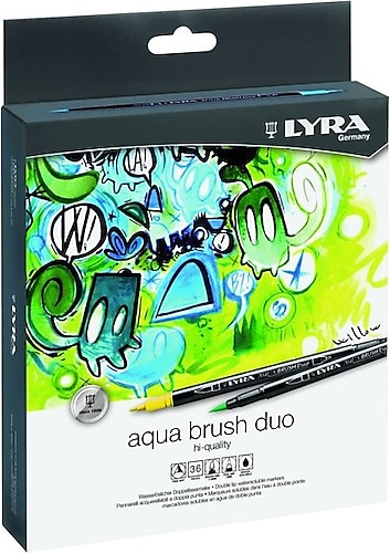 Lyra Aqua Brush Duo 36 Renk Askılı Paket Keçeli Kalem