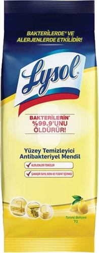 Lysol 72 Adet Yüzey Temizleyici Antibakteriyel Mendil