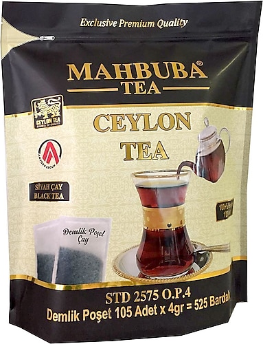 Mahbuba STD 2575 Ceylon Seylan Demlik Poşet Siyah Çay 105 x 4 G