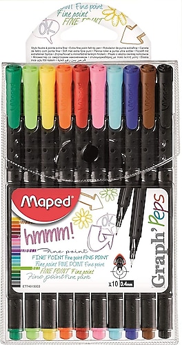 Maped Graph Peps 0.4 mm 10 Renk Keçeli Kalem