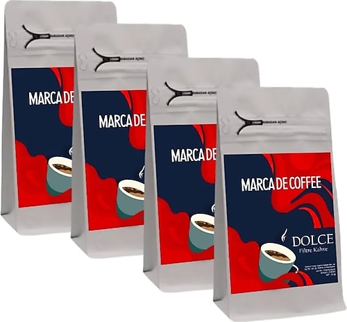 Marca De Coffee Dolce 250 gr 4 Paket Filtre Kahve