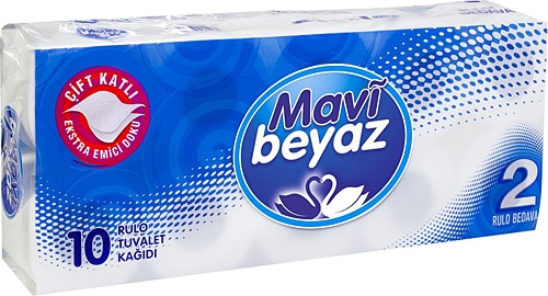 Mavi Beyaz 2 Katlı 10'lu Tuvalet Kağıdı