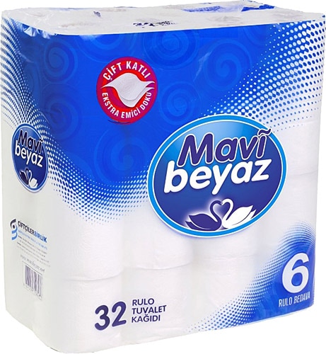 Mavi Beyaz 2 Katlı 32'li Tuvalet Kağıdı