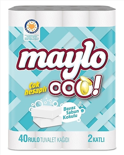 Maylo Ooo 2 Katlı Beyaz Sabun Kokulu 40'lı Tuvalet Kağıdı