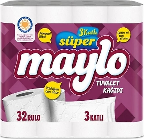 Maylo SÜPER MAYLO 3 KATLI 32'Lİ RULO TUVALET KAĞIDI