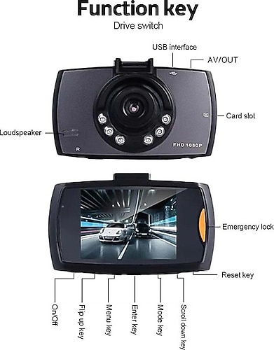Megamus 1080 Full Hd Araba Kamera Video Kaydedici Döngüsü Kayıt Ayna Için