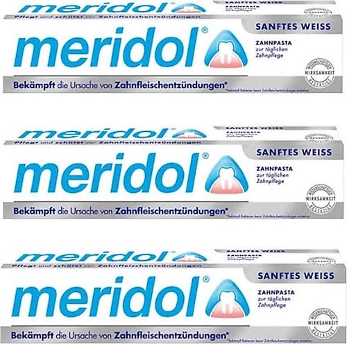 Meridol Gentle White Florürlü Diş Macunu 75 ml 3 Adet