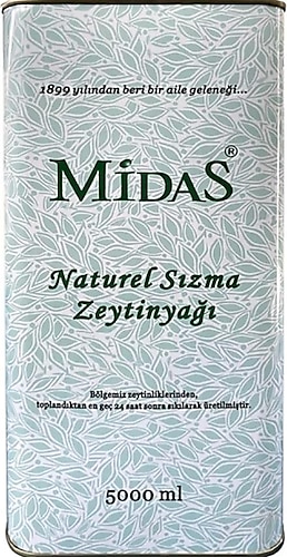 Midas Erken Hasat Soğuk Sıkım Natürel Sızma Zeytinyağı 5 lt