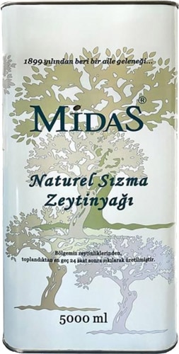 Midas Soğuk Sıkım Natürel Sızma Zeytinyağı 5 lt
