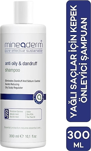 Mineaderm Anti Oily & Dandruff Shampoo Yağlanma ve Kepek Karşıtı Şampuanı