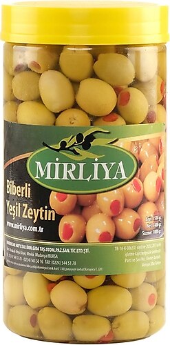 Mirliya Biber Dolgulu Yeşil Zeytin 1 kg