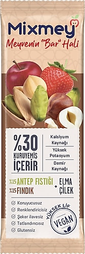 Mixmey Antep Fıstık & Fındıklı Meyve Barı 25 gr