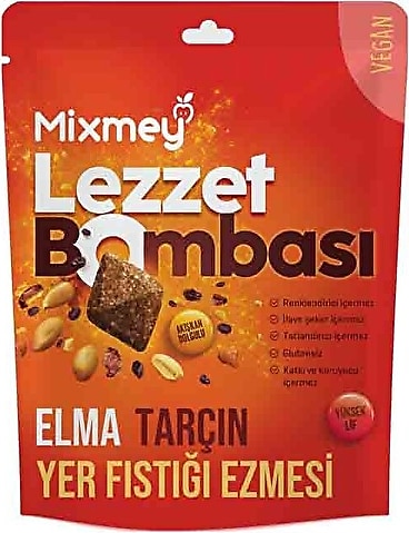 Mixmey Elma Tarçın ve Fıstık Ezmeli Lezzet Bombası 77 gr