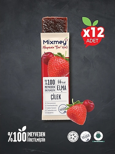 Mixmey Meyve Bar Çilek 12 x 20 G