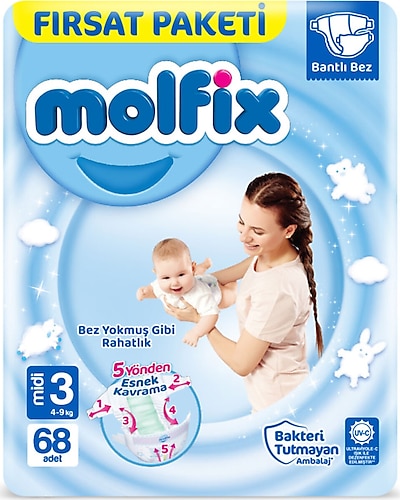Molfix 3 Numara Midi 68'li Bebek Bezi