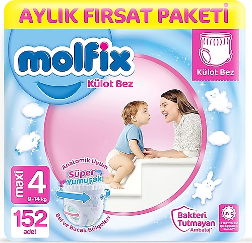 Molfix 4 Numara Maxi 152'li Külot Bez