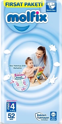 Molfix 4+ Numara Maxi Plus 52'li Bebek Bezi