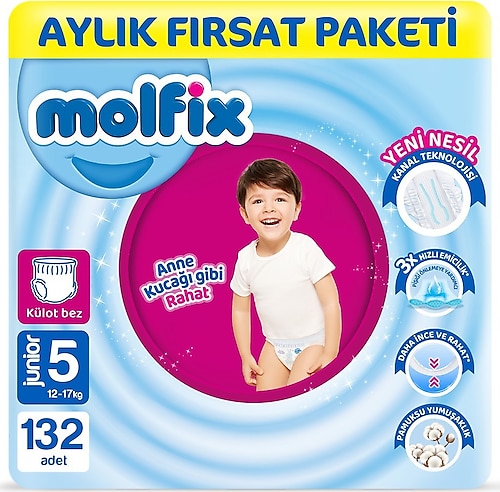 Molfix 5 Numara Junior 132'li Külot Bez