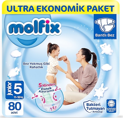 Molfix 5 Numara Junior 80'li Bebek Bezi