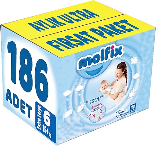 Molfix 6 Numara Extra Large 186'lı Bebek Bezi