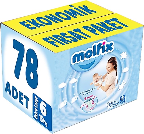 Molfix 6 Numara Extra Large 78'li Bebek Bezi