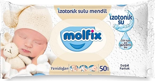 Molfix İzotonik Sulu Yenidoğan 50 Yaprak Islak Mendil